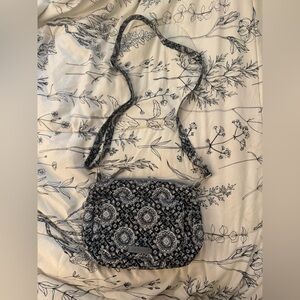 NWT Vera Bradley Charcoal Medallion Retired Print Carson Mini Shoulder Bag